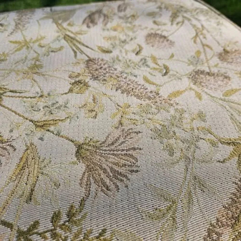 Vintage Floral Tapestry Vanity Bench